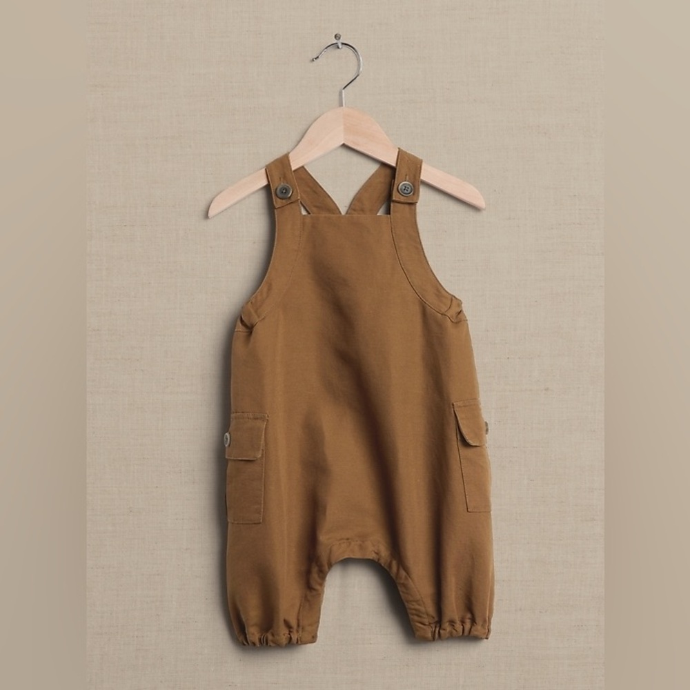 NWT Baby Kids Banana Republic Brown Overalls Bubble Romper